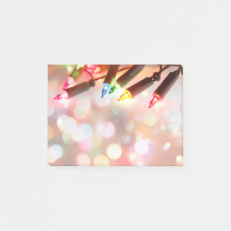 Multi-coloured Twinkle lights, all over print - 4x Post-it Notes