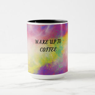 Multi coloured two toned coffee mug. mug