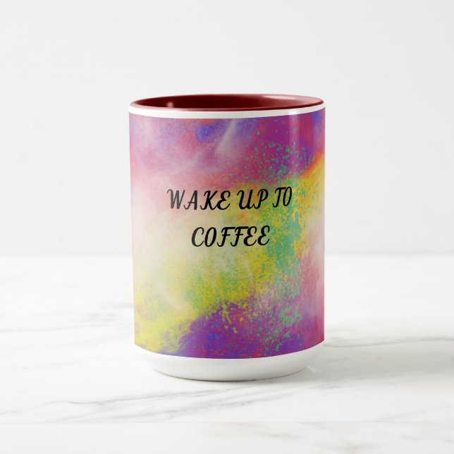Multi coloured two toned coffee mug. mug (Center)