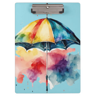 Multi-Coloured Umbrella  Clipboard