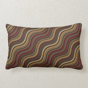 Multi-Coloured Wavy Lines Throw Pillow Lumbar