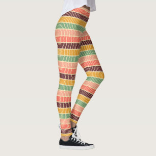 Multi-coloured wavy Stripes Leggings