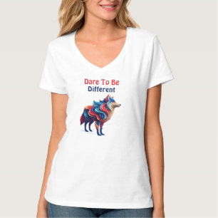Multi-coloured wolf / Dare to be Different T-Shirt