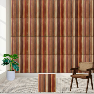 Multi-Coloured Wood Plank Ceramic Tile