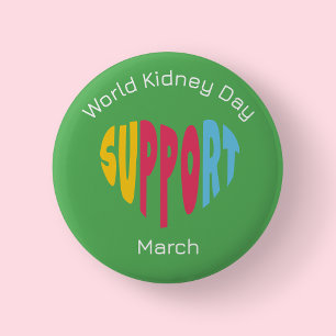 Multi Coloured - World Kidney Day 6 Cm Round Badge