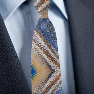 Multi Coloured Zig Zag Pattern Necktie