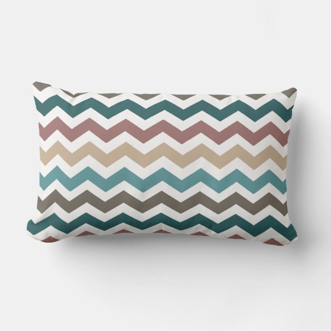 Multi Coloured ZigZag/ Chequered Reversible Pillow (Front)