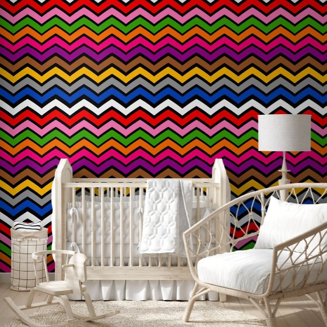 Multi Coloured Zigzag Chevron Black Design  Wallpaper (Creator Uploaded)