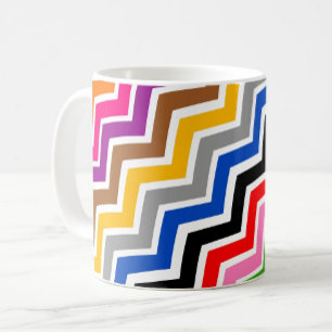 Multi Coloured Zigzag Chevron Pattern Design Coffee Mug