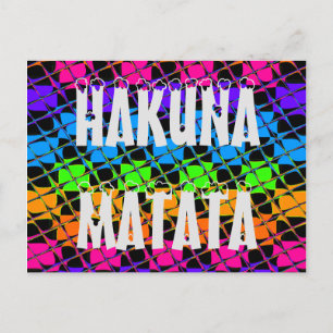 Multi colourful chequered rainbow mirror image postcard