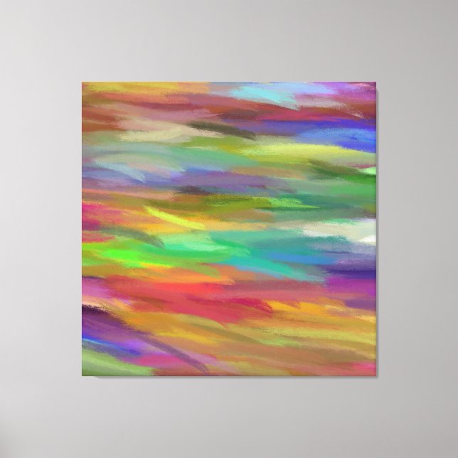 Multi Colours Abstract Art Painting 6 Canvas Print (Front)