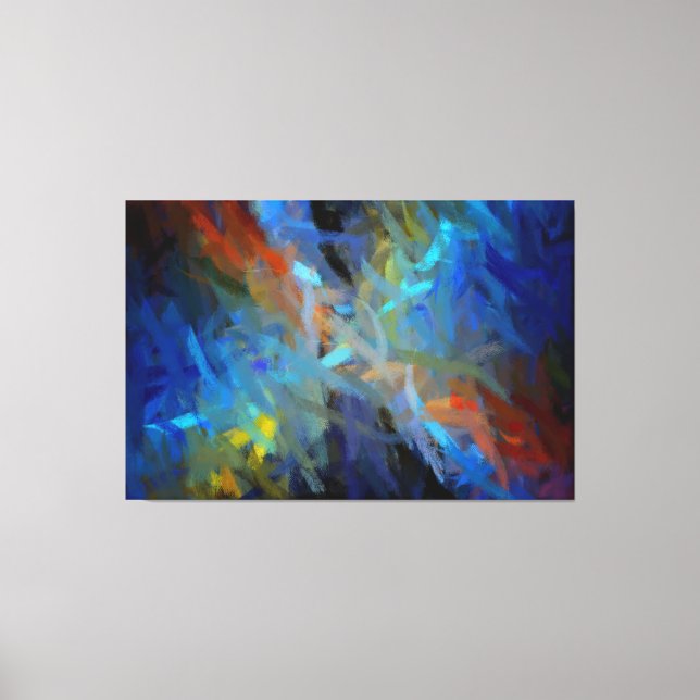 Multi Colours Abstract Art Painting Canvas Print (Front)
