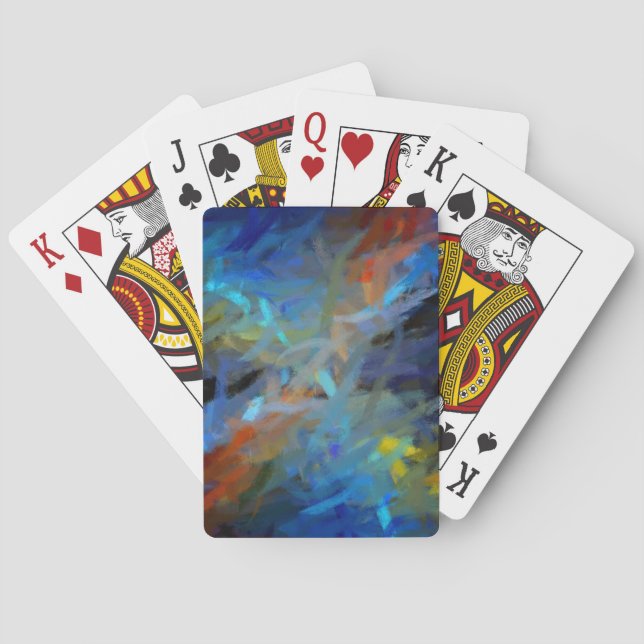 Multi Colours Abstract Art Painting Playing Cards (Back)