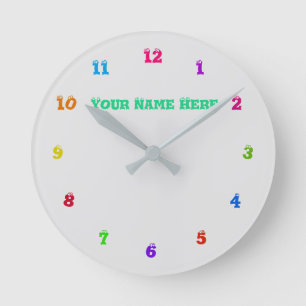 Multi Colours - Customisable - Choose Your Fonts - Round Clock