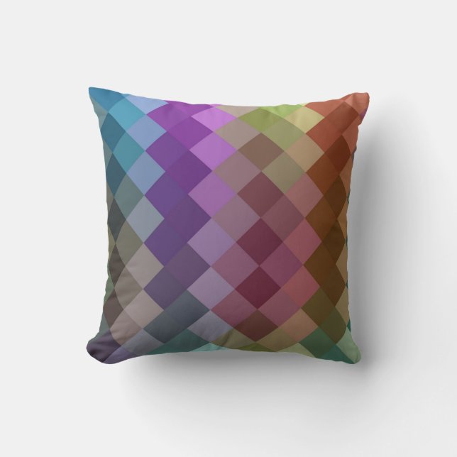 Multi Colours Diamond Seamless Pattern Cushion (Front)