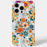 Multi-colours flower pots pattern. black