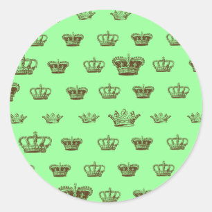 Multi Crown design - choose bkgd colour Classic Round Sticker