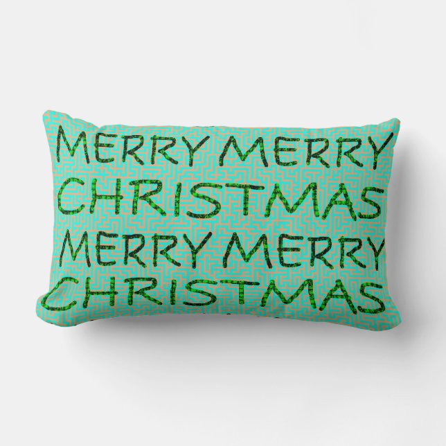 Multi-Design Merry Christmas Lumbar Pillow (Front)