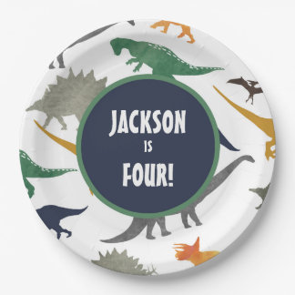 Multi Dinosaur Paper Plates