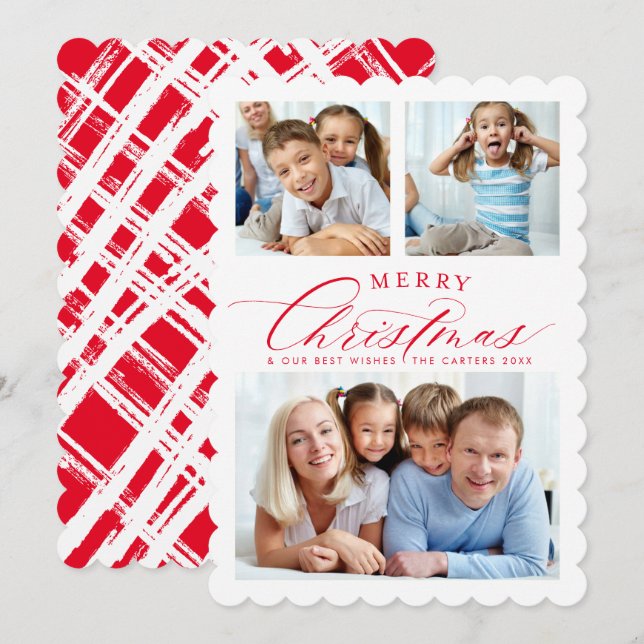 MULTI FAMILY PHOTO christmas tis the season quote  Announcement (Front/Back)