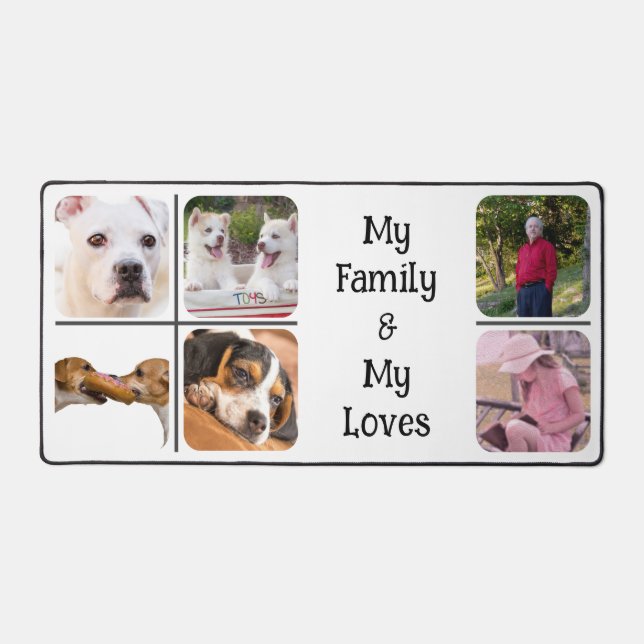 Multi-Family Photos with Pets Desk Mat (Front)