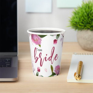 Multi Floral Bridal Shower Paper Cups