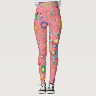 Multi Flowers Rose Legging