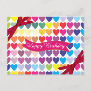 Multi Hearts Postcard