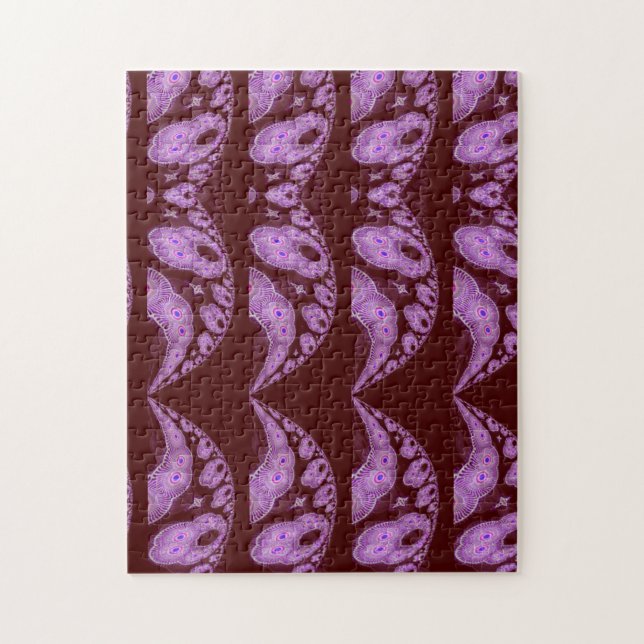 Multi Hearts Rich Tones Abstract Design Jigsaw Puzzle (Vertical)