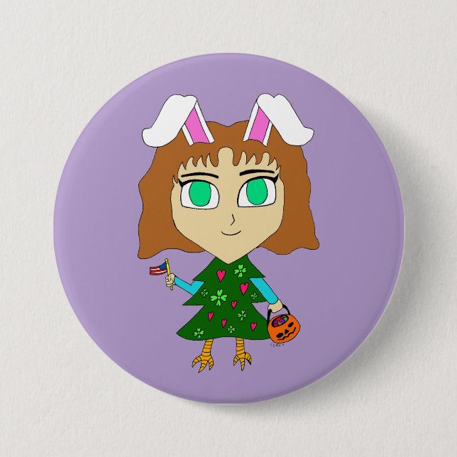 Multi Holiday Chibi 7.5 Cm Round Badge (Front)