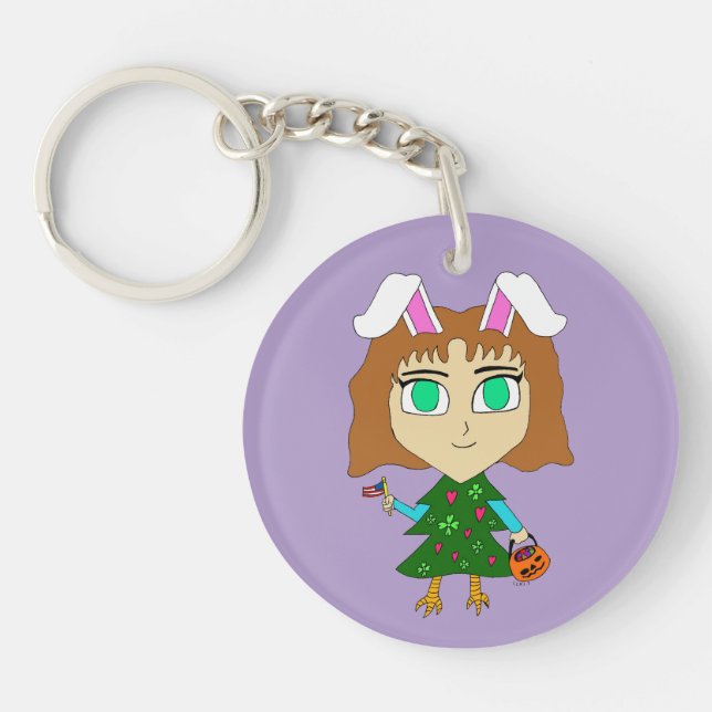Multi Holiday Chibi Key Ring (Front)