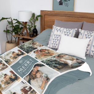 Multi Holiday Photos   Merry Christmas   Gift Fleece Blanket