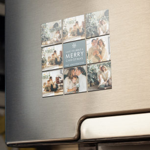 Multi Holiday Photos   Merry Christmas   Gift Magnet