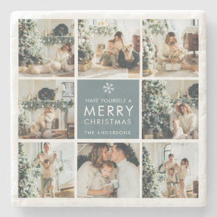 Multi Holiday Photos   Merry Christmas   Gift Stone Coaster