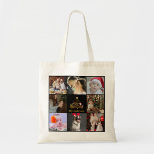Multi Holiday Photos Merry Christmas Gift Tote Bag