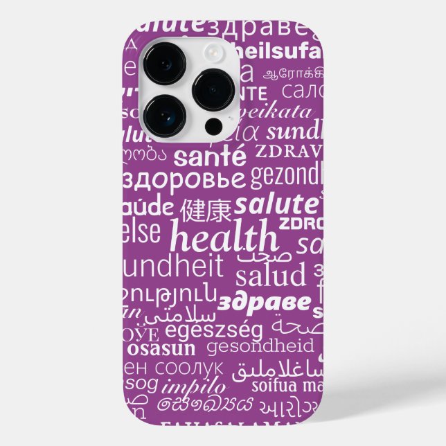 Multi Language Healt Word Text Your Colours Case-Mate iPhone Case (Back)
