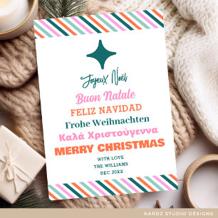 Multi Language Holidays Christmas Tree Card