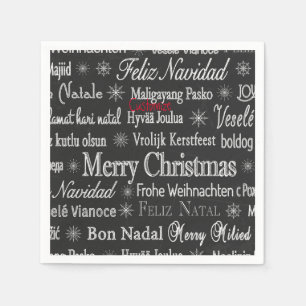 Multi-language Merry Christmas Thunder_Cove Napkin