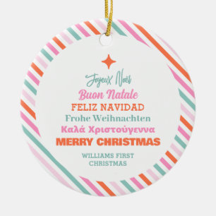 Multi Language Tree Christmas Family Ceramic Tree Decoration