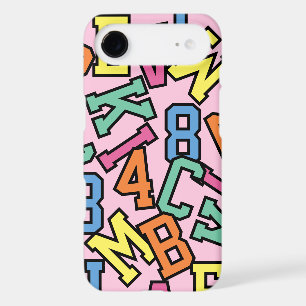 Multi-Letters Numbers Colourful Light Pink