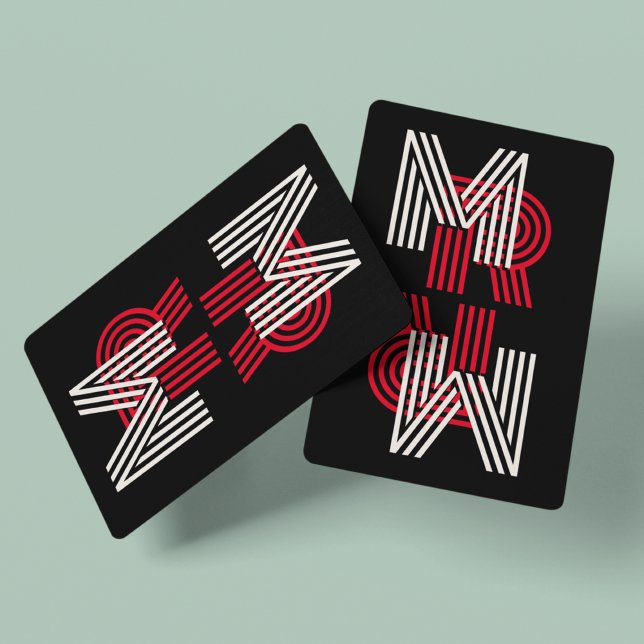 Multi Line Font Retro Modern Personalised Playing Cards (Creator Uploaded)