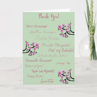 Multi-Lingual Pretty Thank You Card