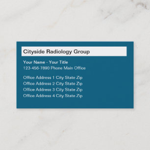 Multi Location Radiology Business Cards