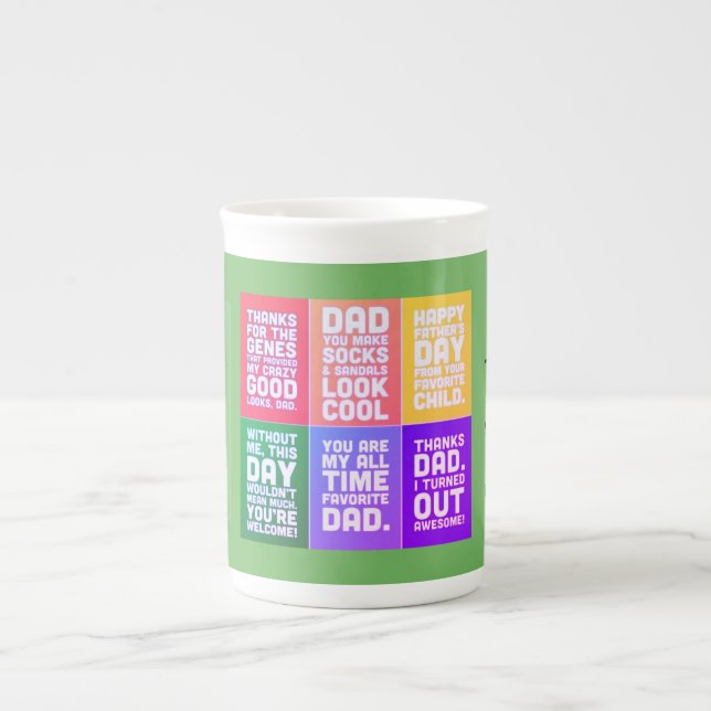 Multi-Message Happy Father's Day Bone China Mug (Front)