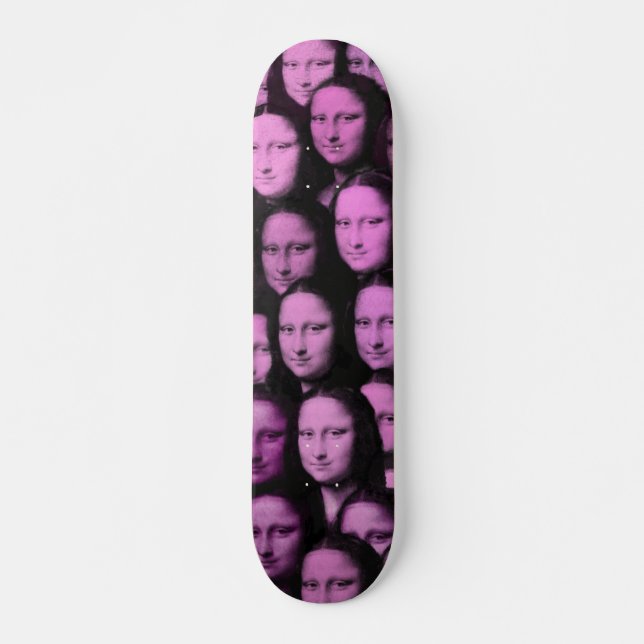 Multi-Mona in Pink - 70s style Skateboard (Front)
