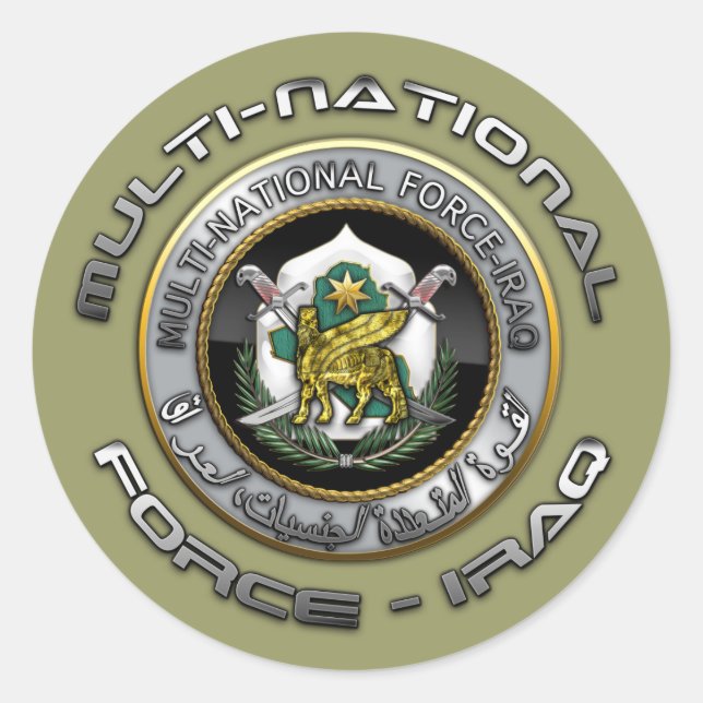 Multi-National Force – Iraq Classic Round Sticker (Front)