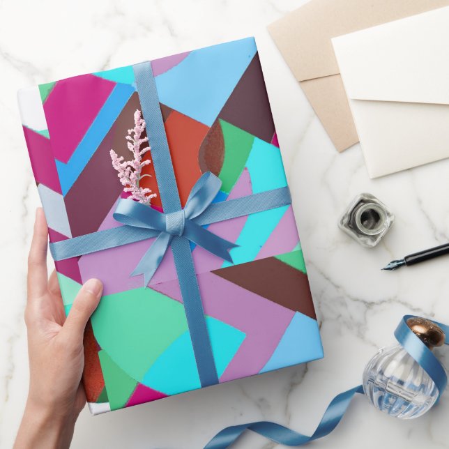 Multi‑Pastel Lattice Abstract Selfie Frame Wrapping Paper (Gifting)