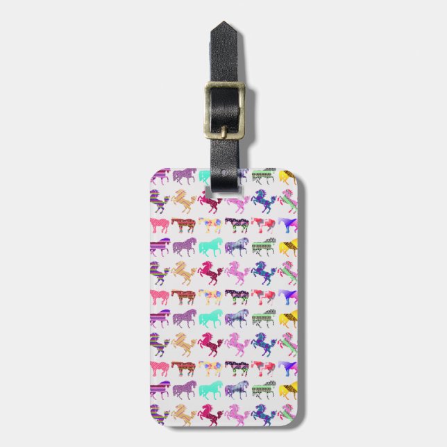 Multi-Pattern Cute Horses Luggage Tag (Front Vertical)