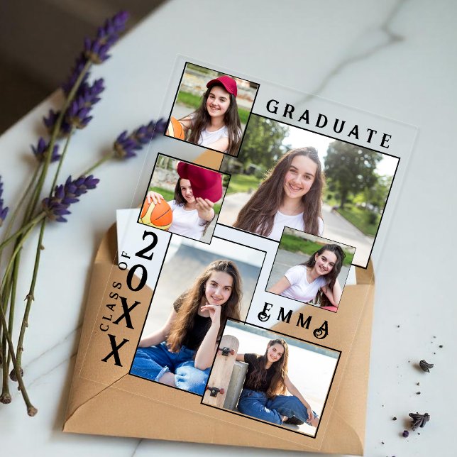 Multi Photo Acrylic 2025 Graduation Announcement (Multi Photo Acrylic 2025 Graduation Announcement)