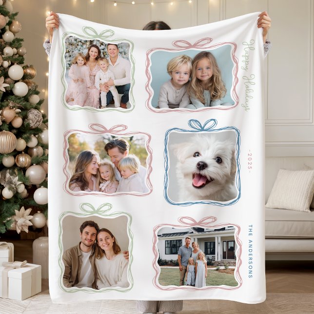 Multi Photo Christmas Gift Fleece Blanket (Creator Uploaded)